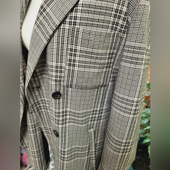 ZARA HOUNDSTOOTH KNOT BLAZER BROWN - Picture 5 of 8